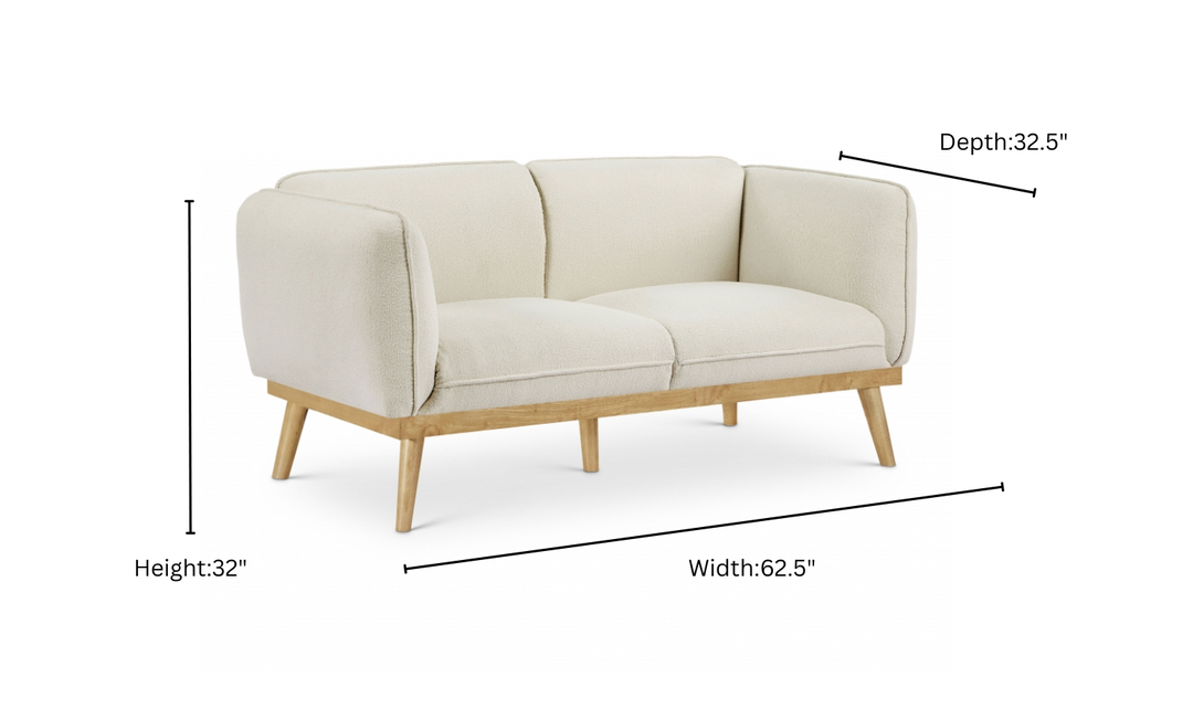 Meridian Nolita Black Boucle Fabric Upholstered Loveseat-Jennifer Furniture