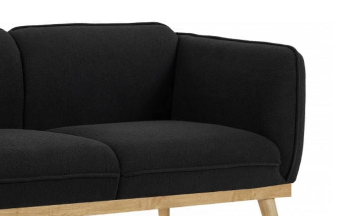 Meridian Nolita Black Boucle Fabric Upholstered Loveseat-Jennifer Furniture