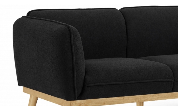 Meridian Nolita Black Boucle Fabric Upholstered Loveseat-Jennifer Furniture
