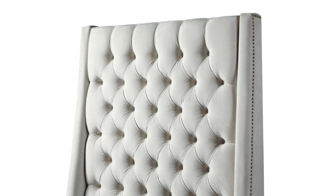 Meridian Furniture Fritz Velvet Bed with Tufted Wingback Headboard-jennifer furniture