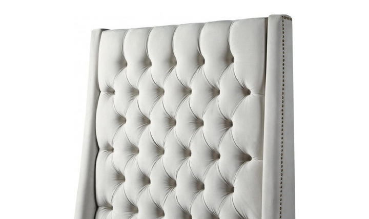 Meridian Furniture Fritz Velvet Bed with Tufted Wingback Headboard-jennifer furniture
