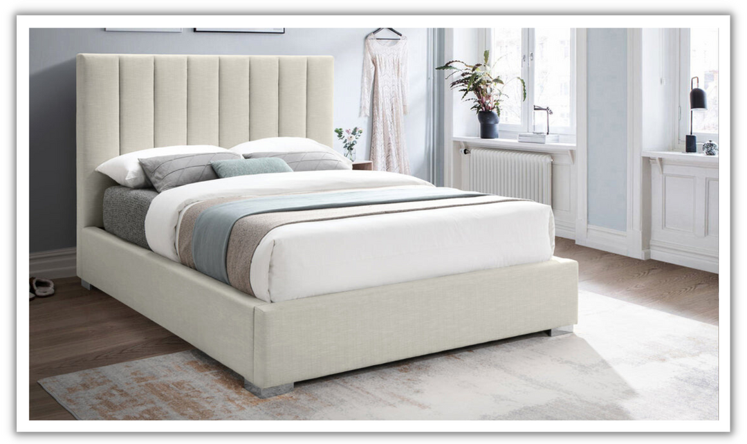 Meridian Pierce Upholstered Platform Bed with Tufted Headboard-jennifer furniture