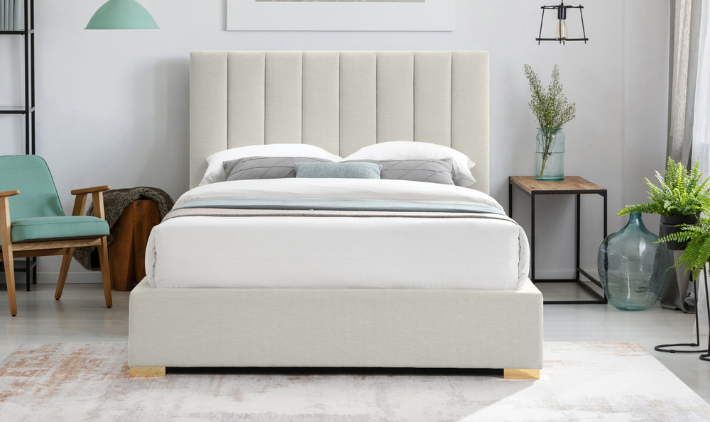Meridian Pierce Upholstered Platform Bed with Tufted Headboard-jennifer furniture
