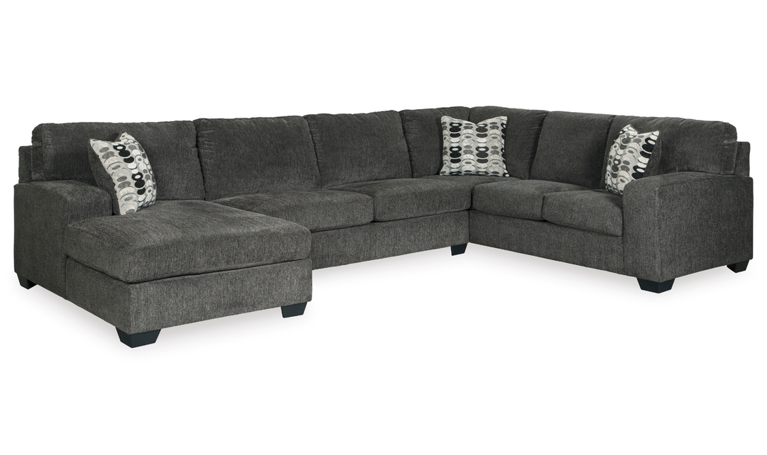 Modern Heritage Ballinasloe Fabric 3-Pieces U-Shaped Sectional Sofa-Jennifer Furniture