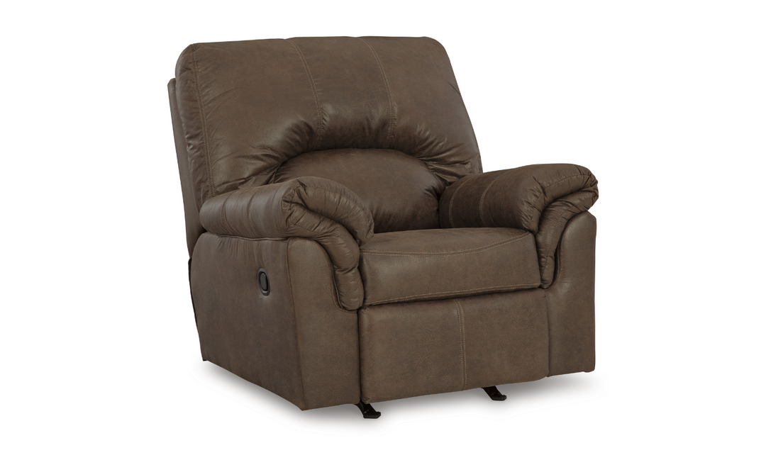 Modern Heritage Bladen Faux Leather Rocker Recliner Chair with Attached Cushions