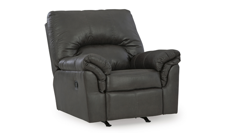 Modern Heritage Bladen Faux Leather Rocker Recliner Chair with Attached Cushions-Jennifer FUrniture