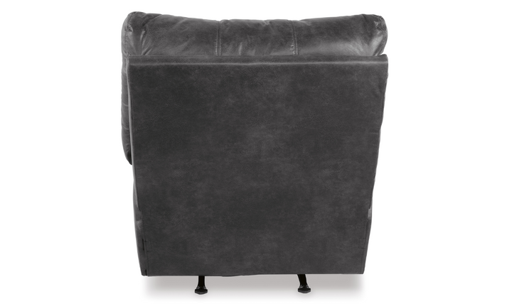 Modern Heritage Bladen Faux Leather Rocker Recliner Chair with Attached Cushions-Jennifer FUrniture