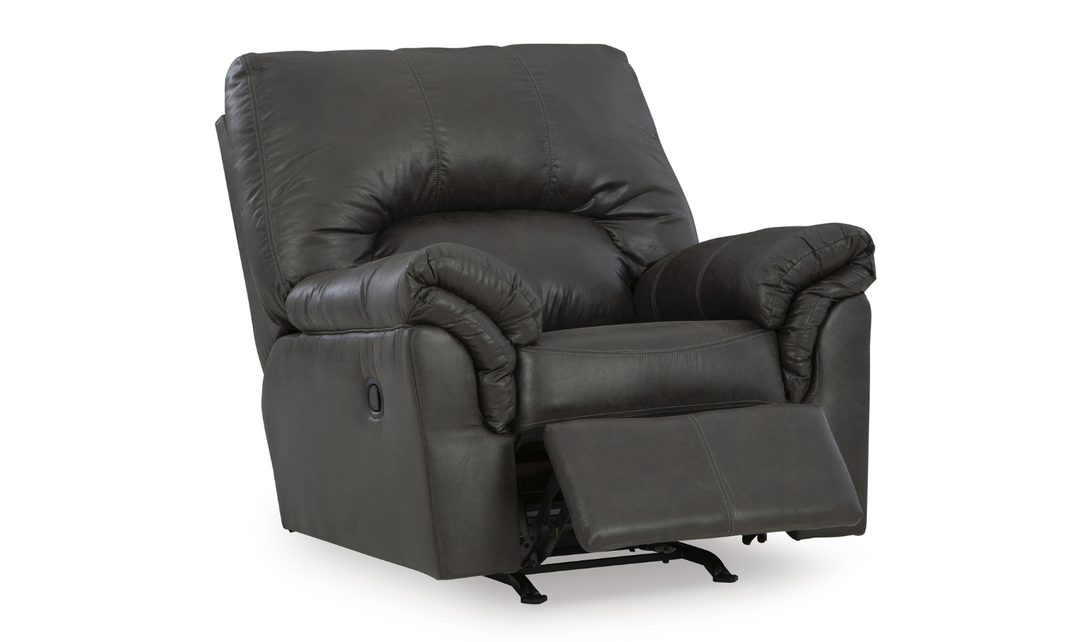 Modern Heritage Bladen Faux Leather Rocker Recliner Chair with Attached Cushions-Jennifer FUrniture