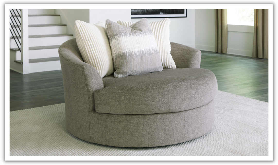 Modern Heritage Creswell Polyester Oversized Swivel Accent Chair-Jennifer Furniture