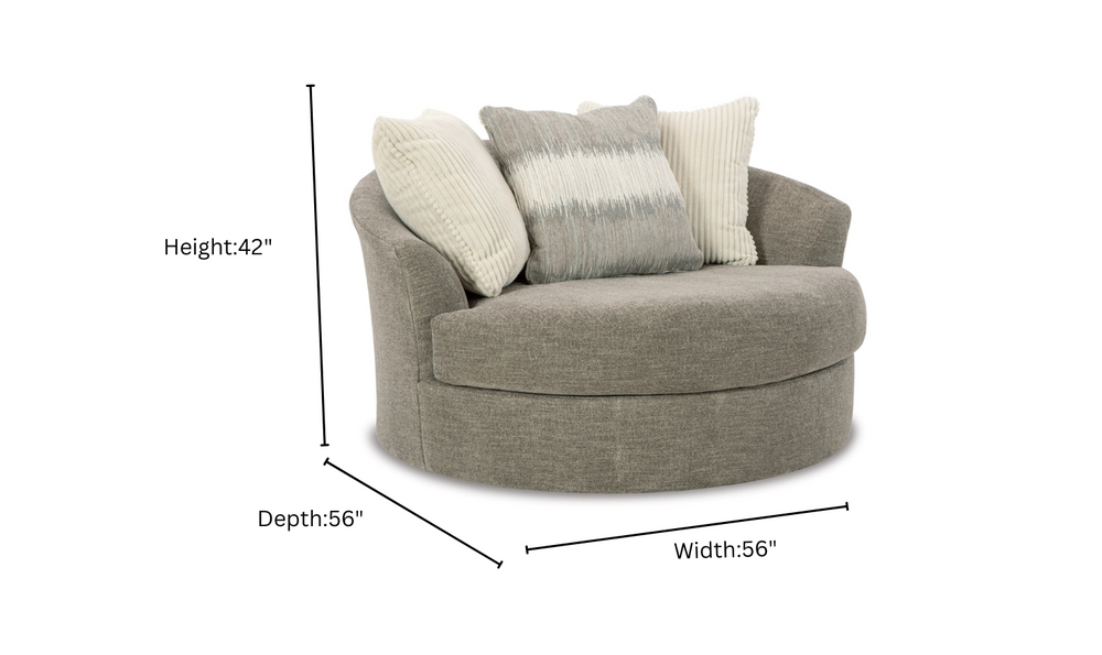 Modern Heritage Creswell Polyester Oversized Swivel Accent Chair-Jennifer Furniture