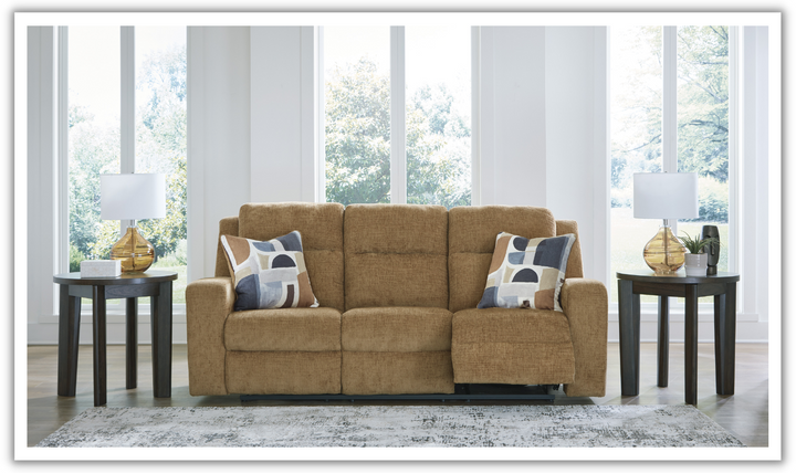 Modern Heritage Kanlow Fabric 3-seater Reclining Sofa with Accent Pillows-Jennifer Furniture
