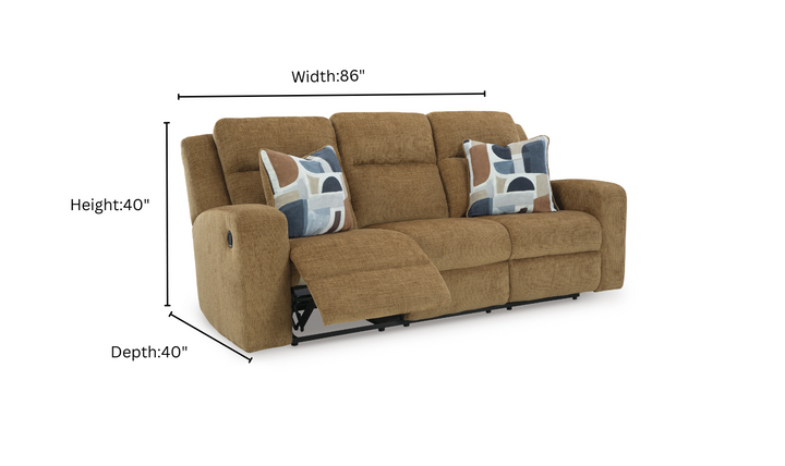 Modern Heritage Kanlow Fabric 3-seater Reclining Sofa with Accent Pillows-Jennifer Furniture