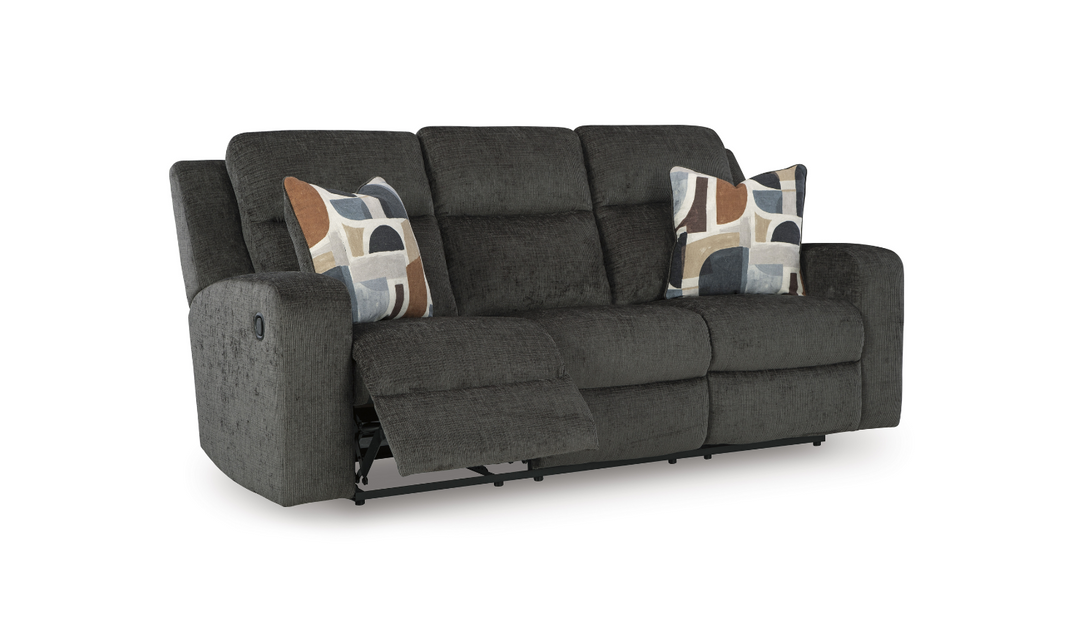 Modern Heritage Kanlow Fabric 3-seater Reclining Sofa with Accent Pillows-Jennifer Furniture