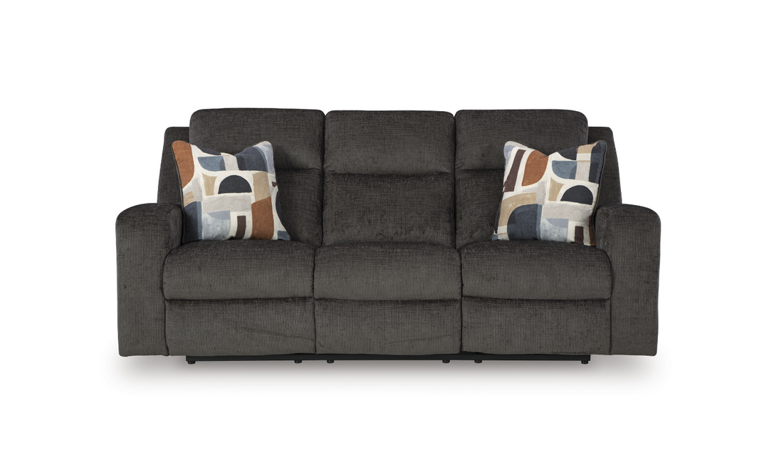Modern Heritage Kanlow Fabric 3-seater Reclining Sofa with Accent Pillows-Jennifer Furniture