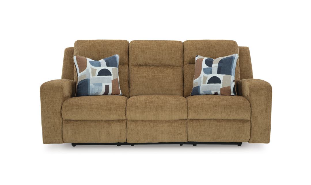 Modern Heritage Kanlow Fabric 3-seater Reclining Sofa with Accent Pillows-Jennifer Furniture