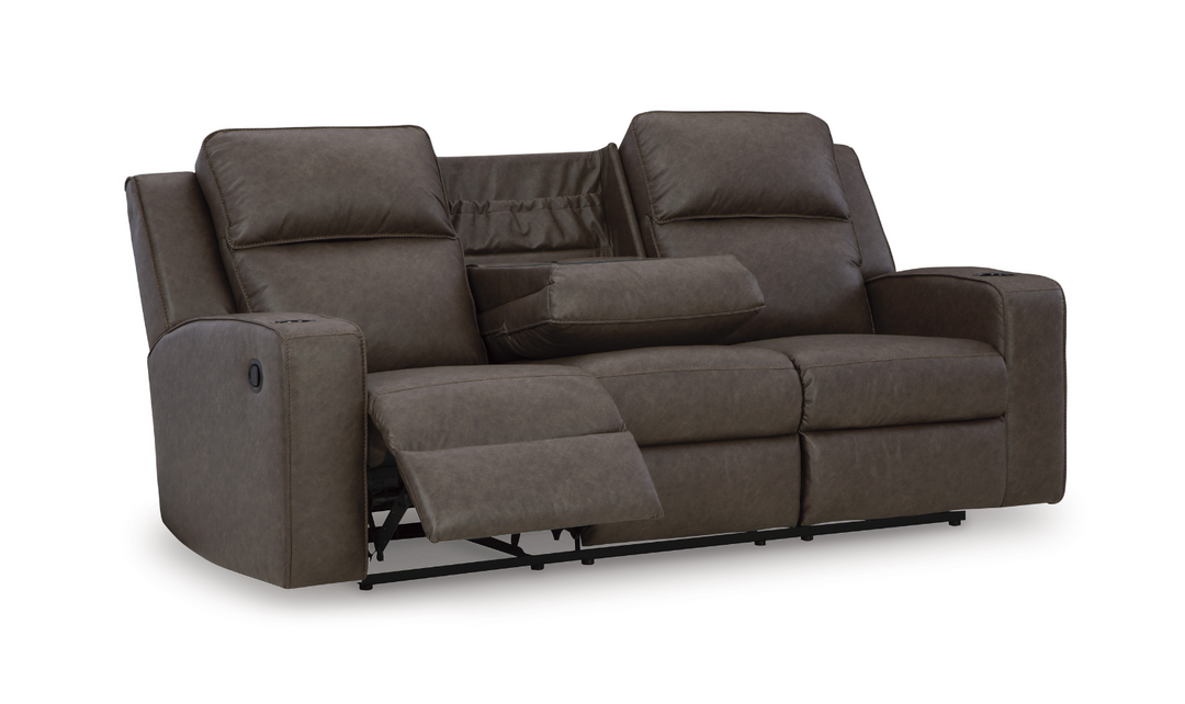Modern Heritage Lavenhorne Leather Recliner Sofa With Drop Down Table-Jennifer Furniture