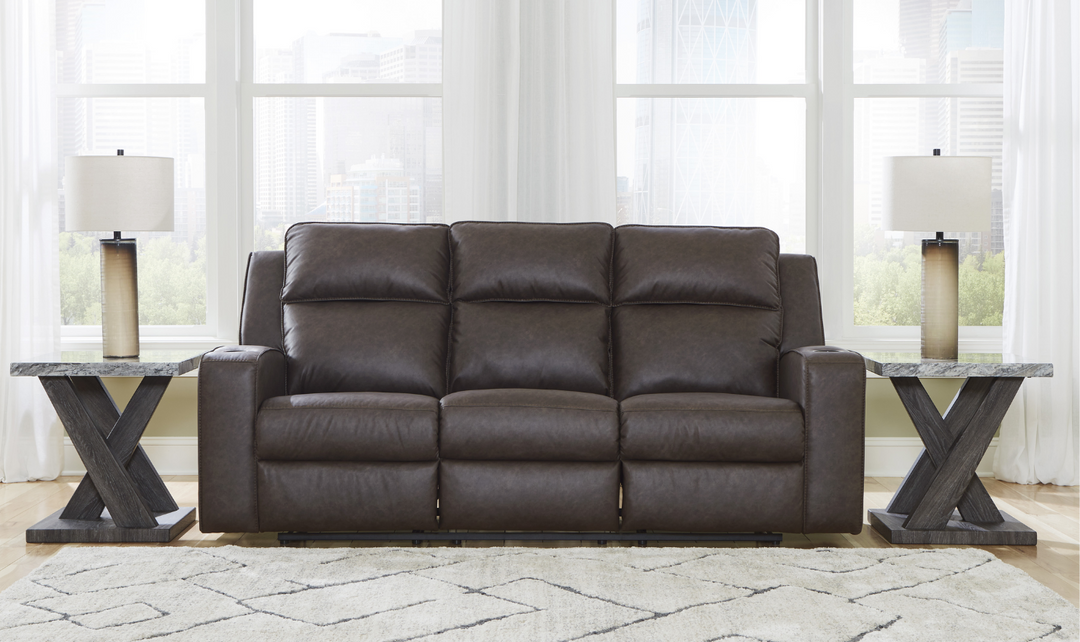 Modern Heritage Lavenhorne Leather Recliner Sofa With Drop Down Table-Jennifer Furniture