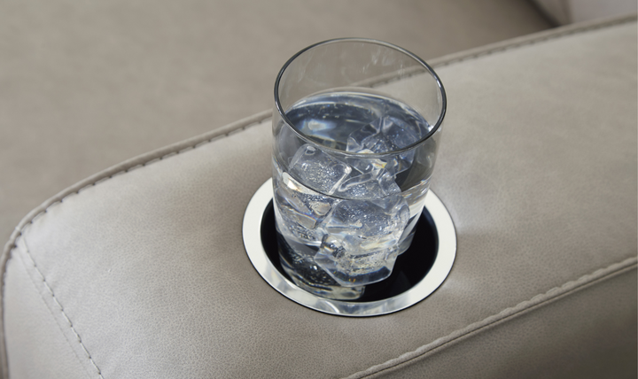 Modern Heritage Lavenhorne Leather Recliner Sofa With Drop Down Table-Jennifer Furniture