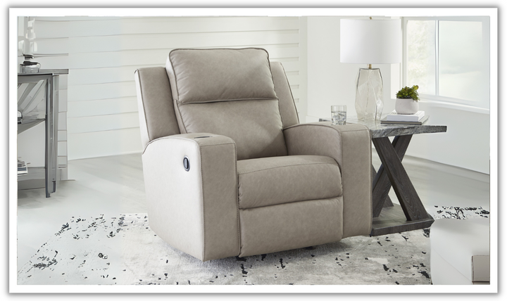Modern Heritage Lavenhorne Leather Rocker Recliner Chair with Attached Cushions-Jennifer Furniture