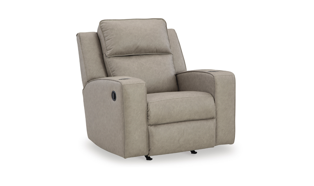 Modern Heritage Lavenhorne Leather Rocker Recliner Chair with Attached Cushions-Jennifer Furniture