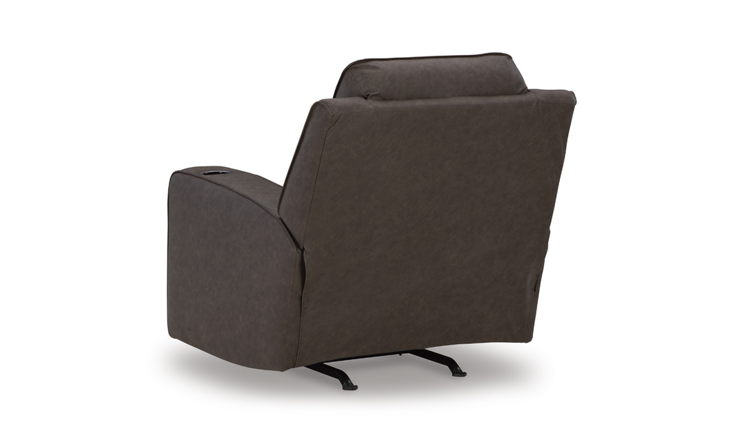 Modern Heritage Lavenhorne Leather Rocker Recliner Chair with Attached Cushions-Jennifer Furniture