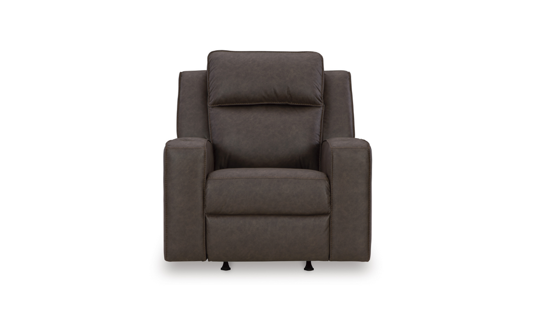 Modern Heritage Lavenhorne Leather Rocker Recliner Chair with Attached Cushions-Jennifer Furniture