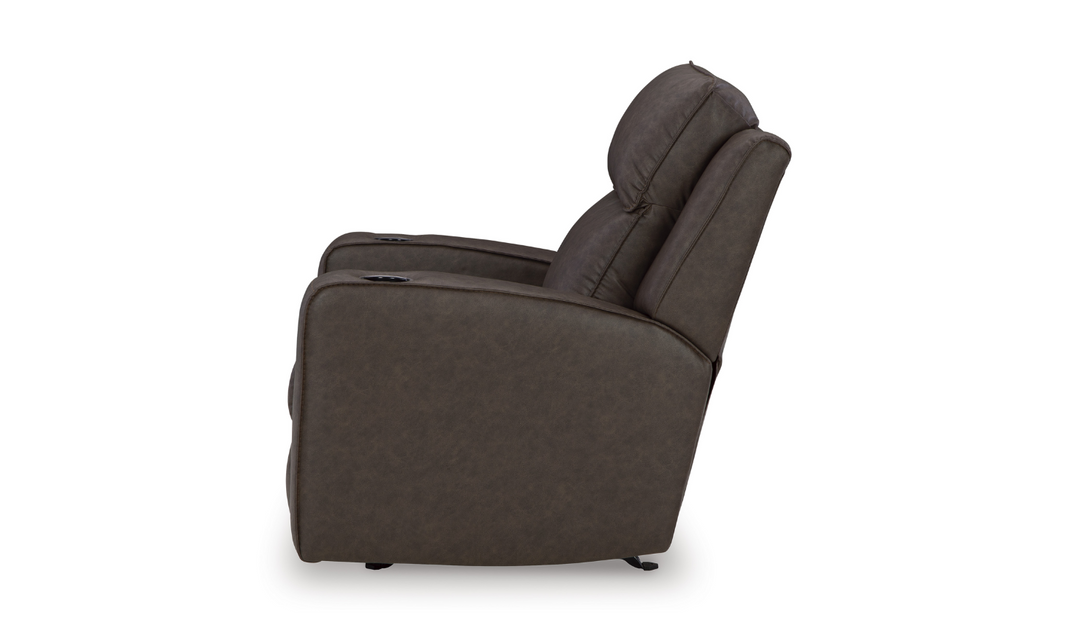 Modern Heritage Lavenhorne Leather Rocker Recliner Chair with Attached Cushions-Jennifer Furniture