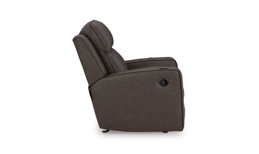 Modern Heritage Lavenhorne Leather Rocker Recliner Chair with Attached Cushions-Jennifer Furniture