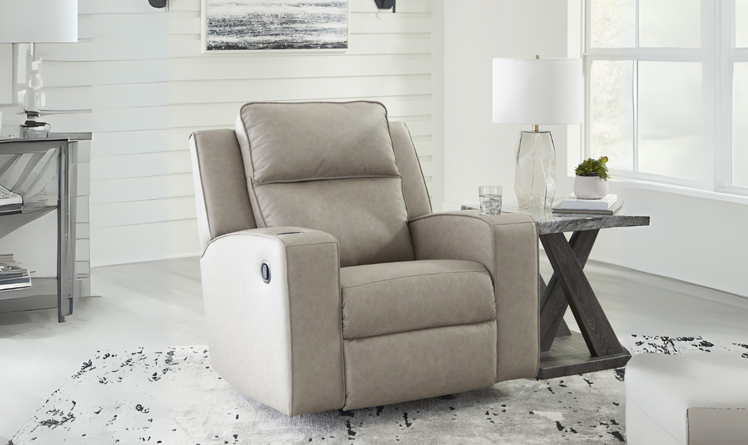 Modern Heritage Lavenhorne Leather Rocker Recliner Chair with Attached Cushions-Jennifer Furniture