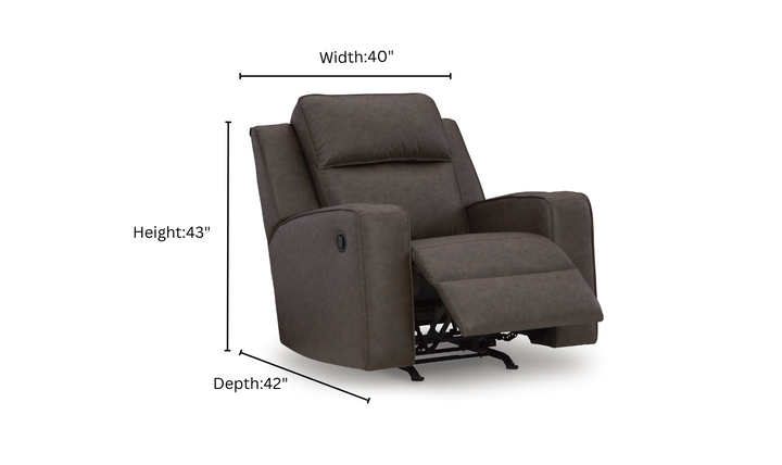 Modern Heritage Lavenhorne Leather Rocker Recliner Chair with Attached Cushions-Jennifer Furniture