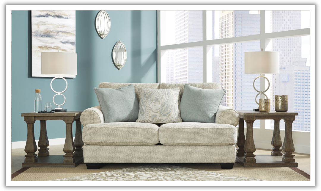 Modern Heritage Monaghan Sandstone Fabric Loveseat-Jennifer Furniture