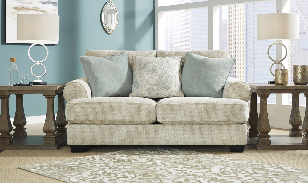 Modern Heritage Monaghan Sandstone Fabric Loveseat-Jennifer Furniture