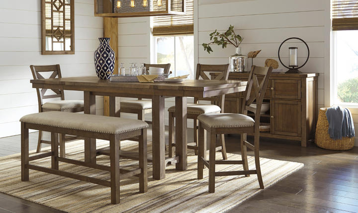 Modern Heritage Moriville Extendable Dining Table in Brown