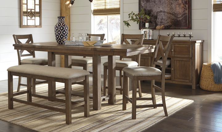 Modern Heritage Moriville Extendable Dining Table in Brown