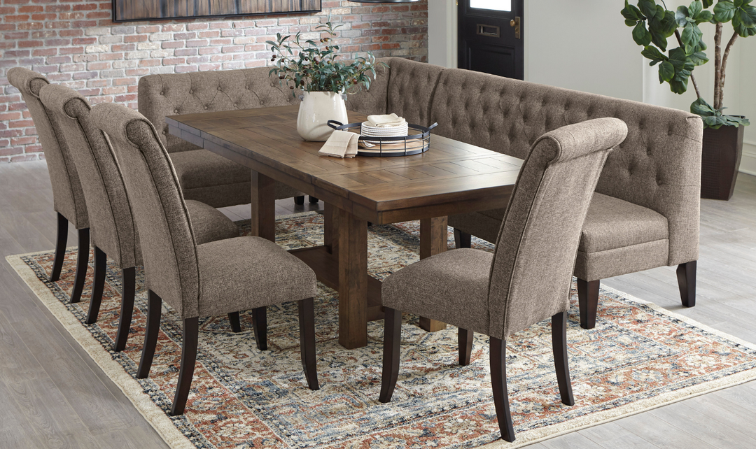 Modern Heritage Moriville Extendable Dining Table in Brown