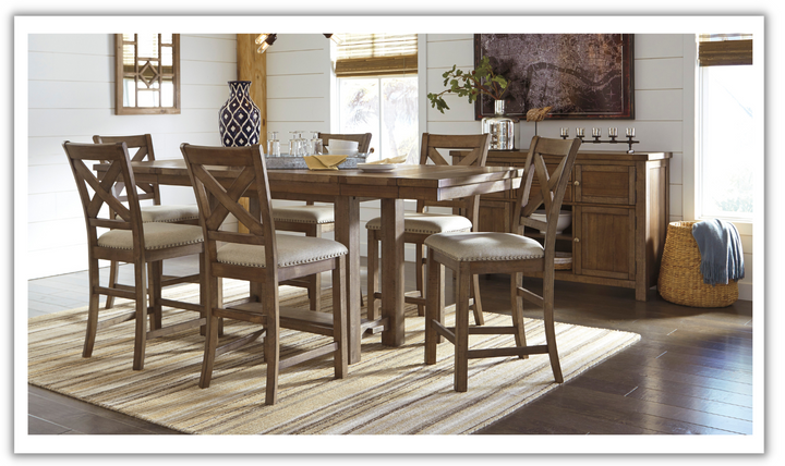 Modern Heritage Moriville Extendable Dining Table in Brown