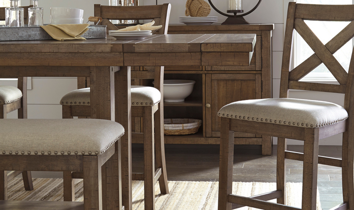 Modern Heritage Moriville Extendable Dining Table in Brown