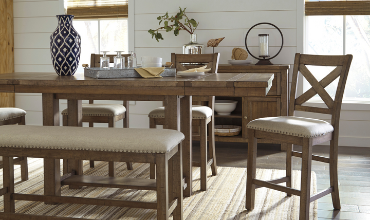 Modern Heritage Moriville Extendable Dining Table in Brown