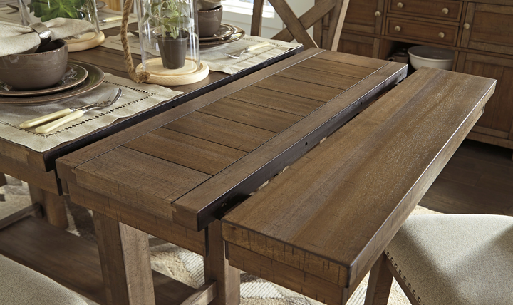 Modern Heritage Moriville Extendable Dining Table in Brown