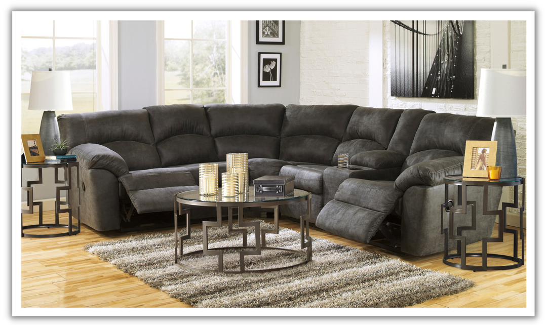 Modern Heritage Tambo L-Shaped Manual Reclining Sectional-jenniferfurniture.com