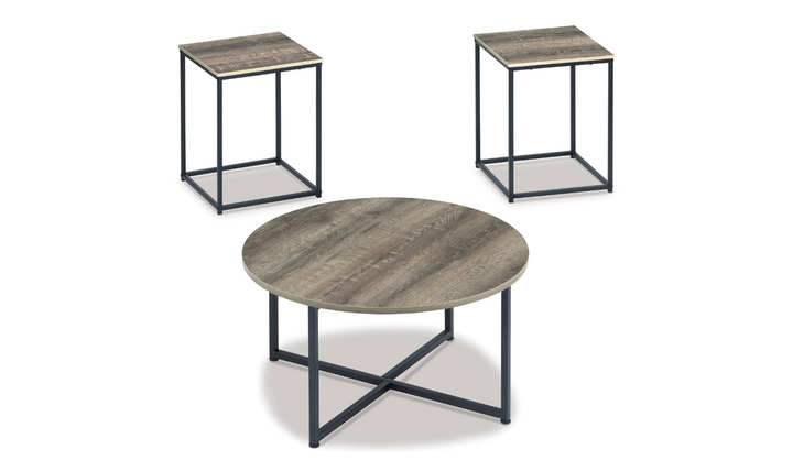 Modern Heritage Wadeworth Wood Top Table Set in Brown