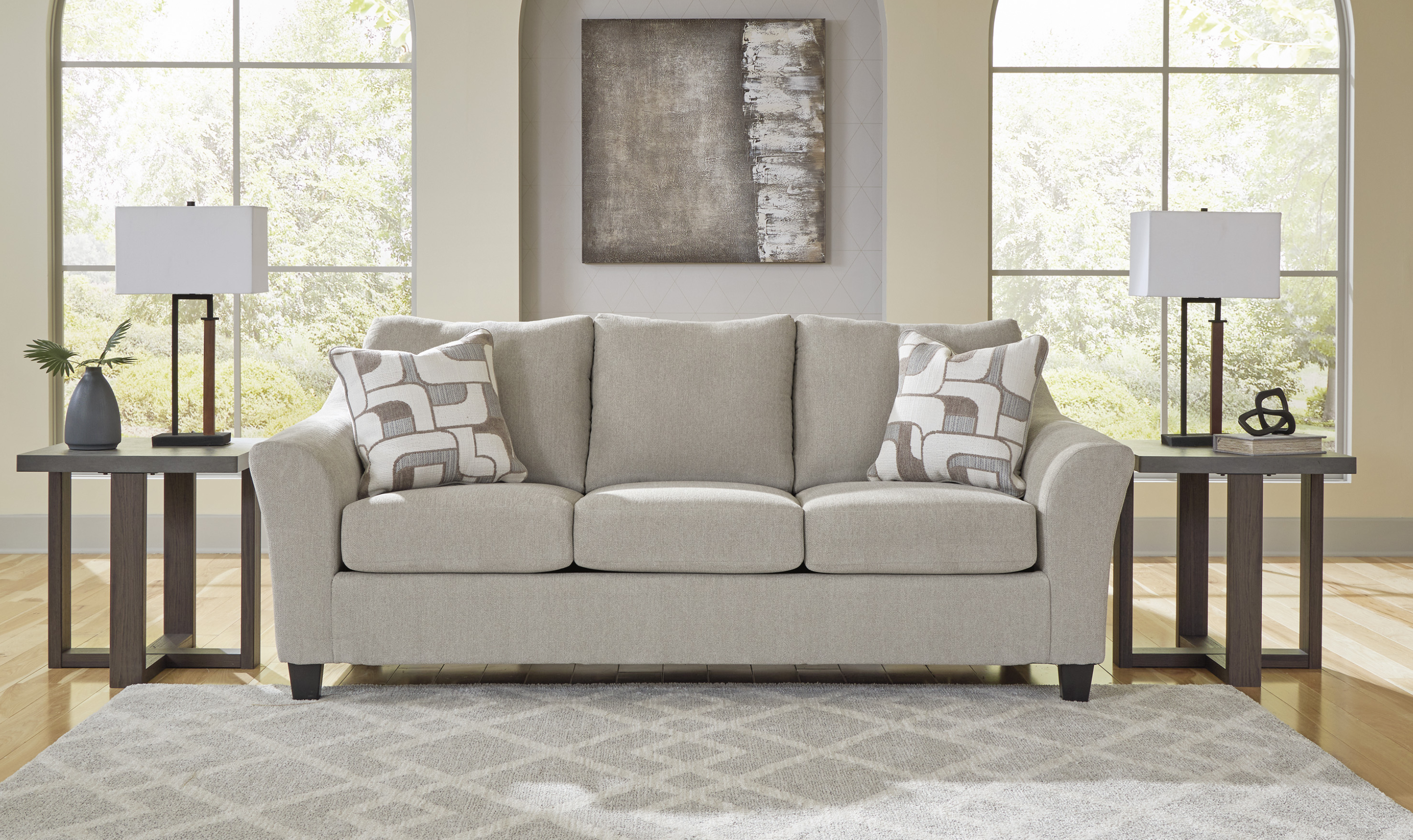 Modern Heritage Willarae 3-Seater Fabric Sofa with Track Arms ...