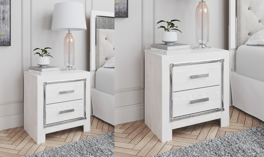 Modern Heritage Altyra 2 Drawer Contemporary Nightstand in White