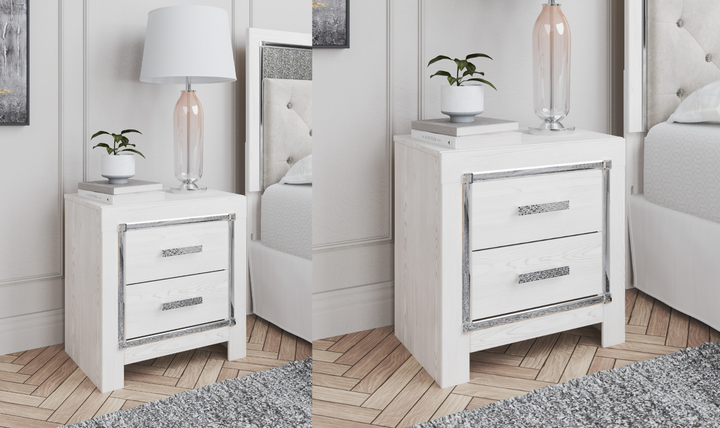 Modern Heritage Altyra 2 Drawer Contemporary Nightstand in White