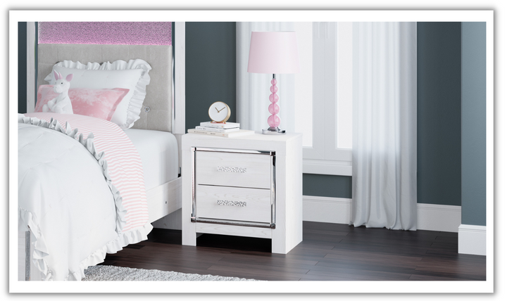 Modern Heritage Altyra 2 Drawer Contemporary Nightstand in White
