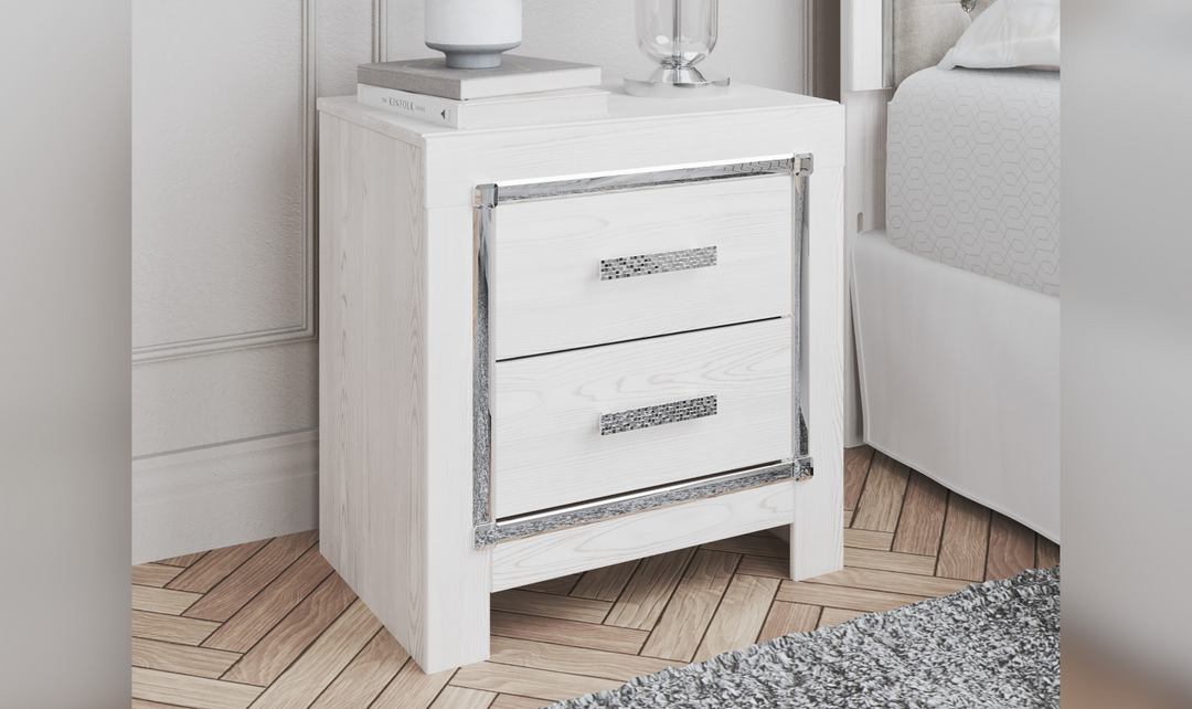 Modern Heritage Altyra 2 Drawer Contemporary Nightstand in White