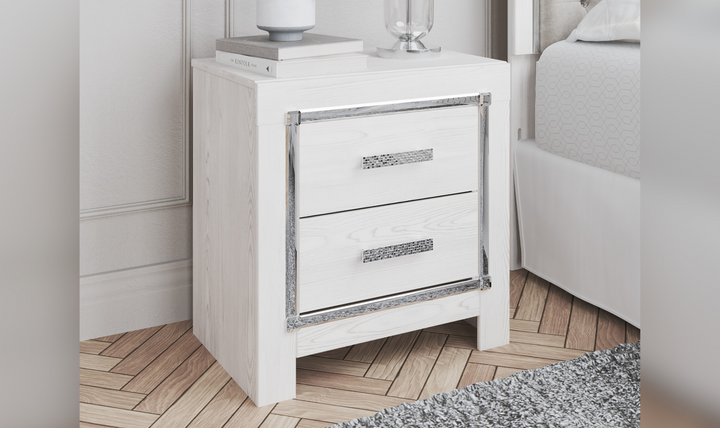 Modern Heritage Altyra 2 Drawer Contemporary Nightstand in White