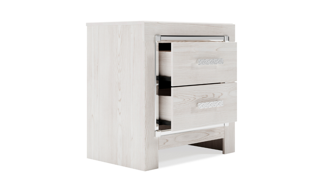 Modern Heritage Altyra 2 Drawer Contemporary Nightstand in White