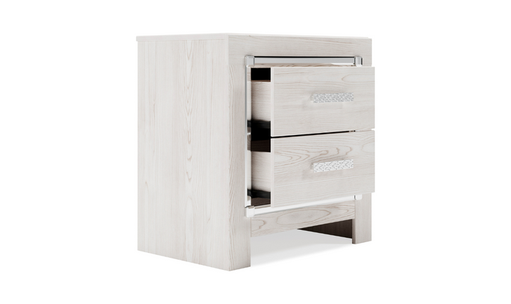 Modern Heritage Altyra 2 Drawer Contemporary Nightstand in White