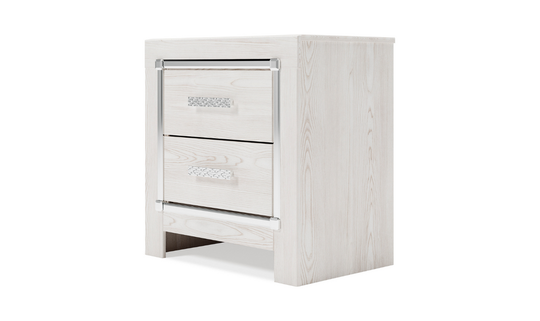 Modern Heritage Altyra 2 Drawer Contemporary Nightstand in White